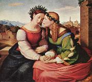 Overbeck, Johann Friedrich Italia and Germania (shulamith and Mary) (mk09) oil painting on canvas